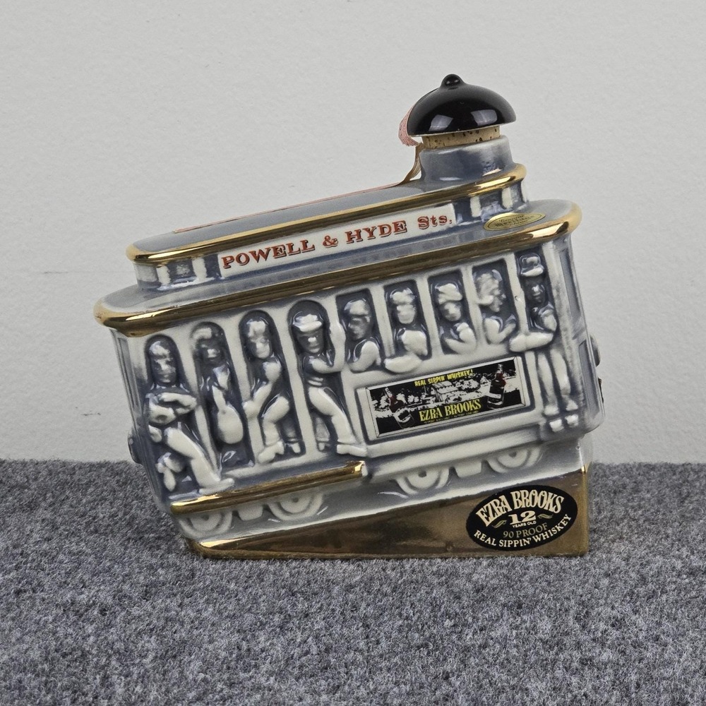 Ezra Brooks Cable Car Decanter 1968 Powell & Hyde w/ Box Empty 12 Year‎ - Picture 3 of 12
